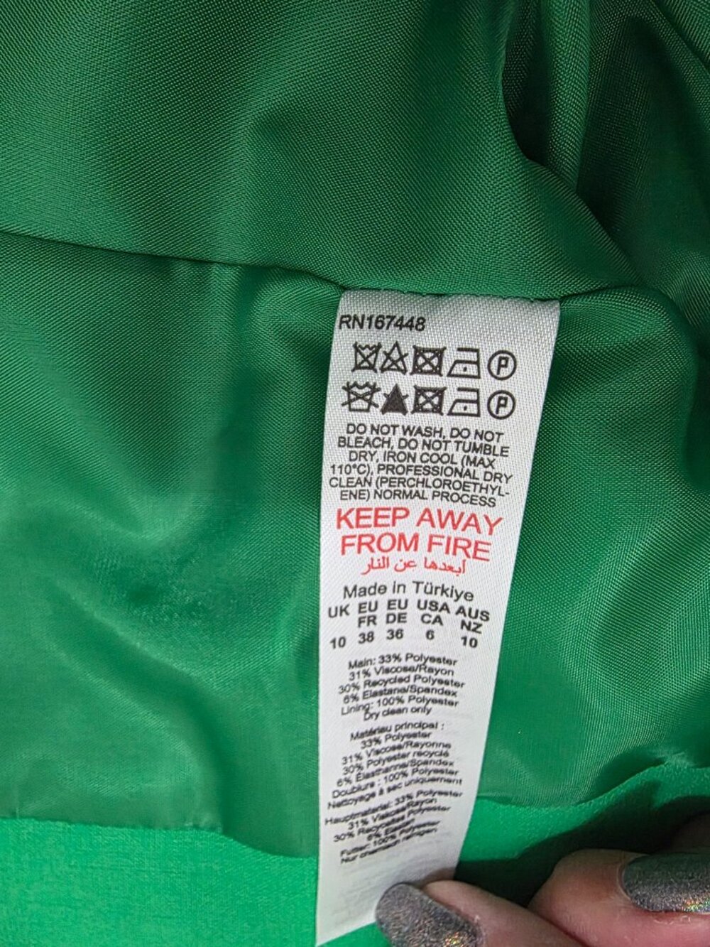 KAREN MILLEN NWT Kelly Green Blazer Size 6 Tailored 2-Way Zip Silver Hardware - Picture 15 of 15